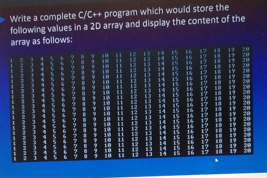 Solved Write a complete C/C++ program which would store the | Chegg.com