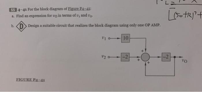 Solved SS 4-41 For the block diagram of Figure P4-41: a. | Chegg.com