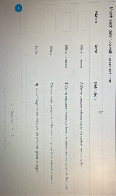 Solved Match each definition with the correct | Chegg.com