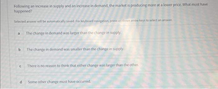 Solved Following an increase in supply and an increase in | Chegg.com