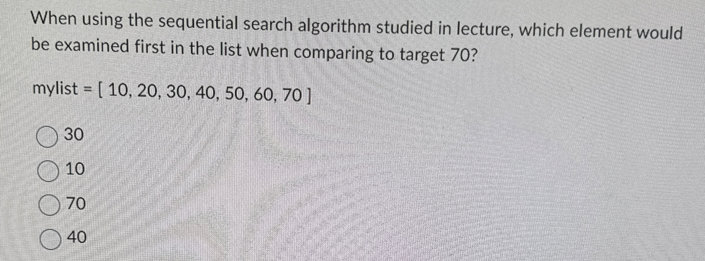 High Quality SOLUTION When using the sequential search algorithm ...