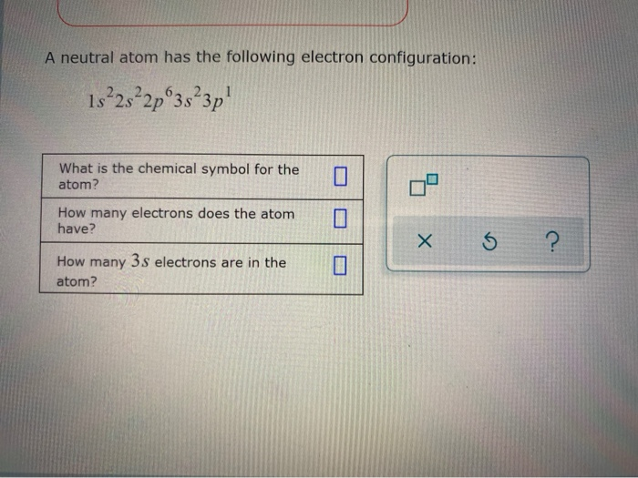 Solved A neutral atom has the following electron