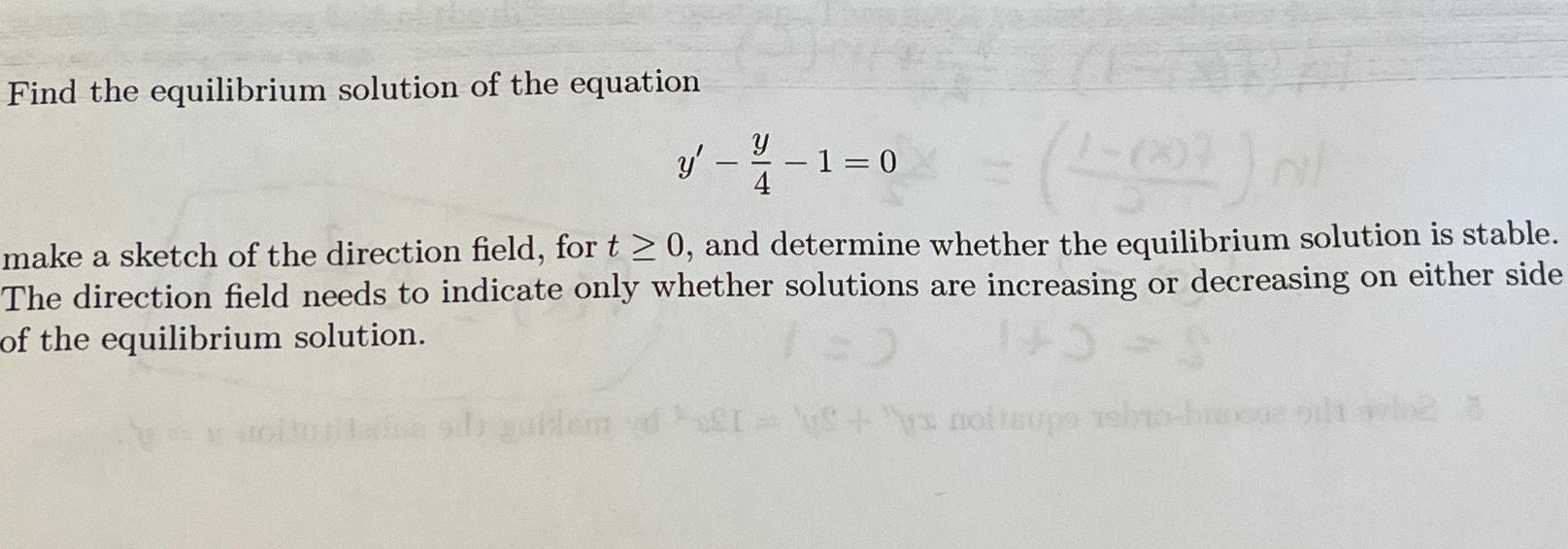 Solved Find the equilibrium solution of the | Chegg.com