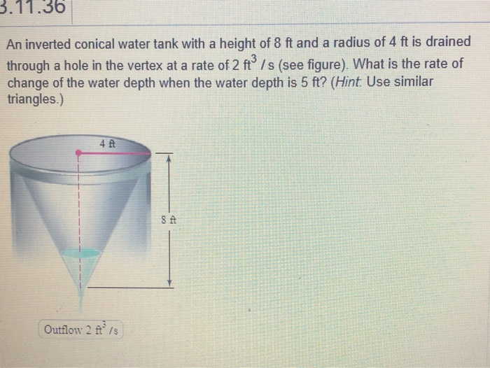 solved-3-11-36-an-inverted-conical-water-tank-with-a-height-chegg