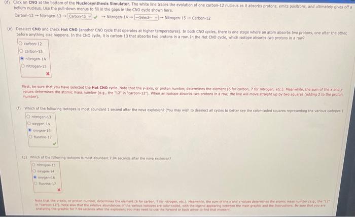 c Deselect CNO and check Hot CNO another CNO cycle Chegg