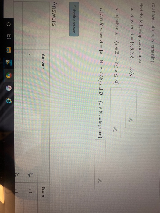 Solved You have 2 attempts remaining. Find the following | Chegg.com