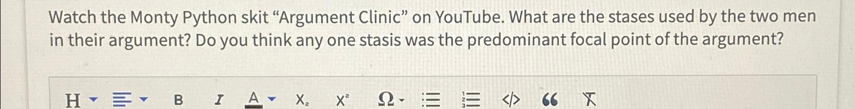 Solved Watch the Monty Python skit 
