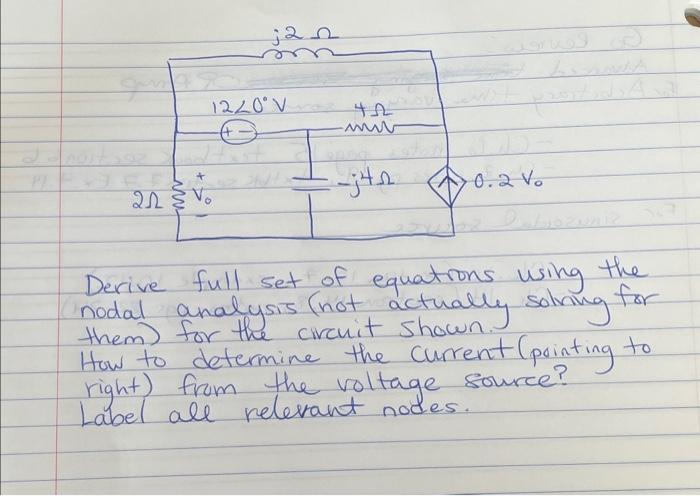 Solved Derive full set of equations using the nodal analysis | Chegg.com