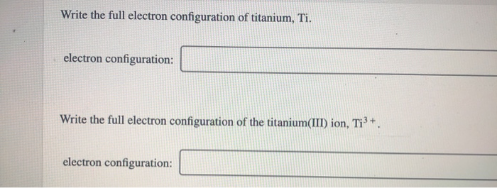 electron configuration for titanium