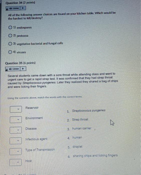 Solved Question 34 (2 points) All of the following answer | Chegg.com
