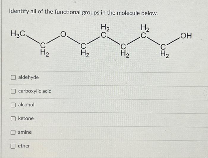 Solved Identify all of the functional groups in the molecule | Chegg.com