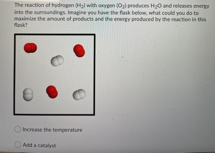 Solved The reaction of hydrogen (H2) with oxygen (O2) | Chegg.com