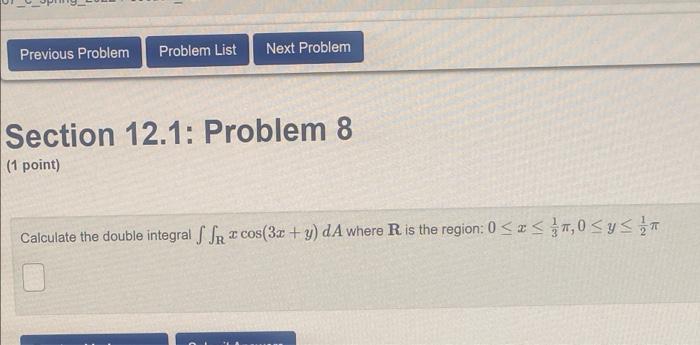Solved Previous Problem Problem List Next Problem Section | Chegg.com