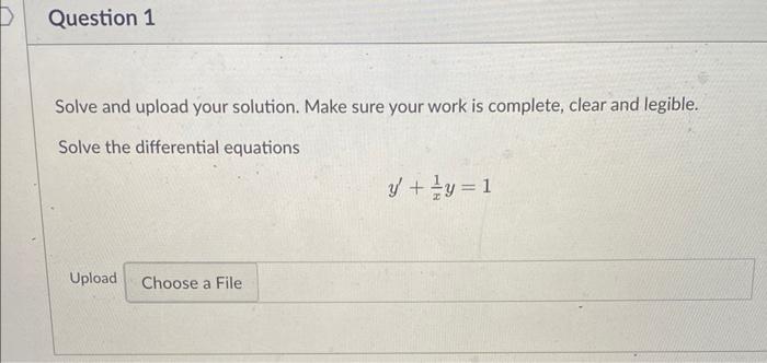 Solved Solve and upload your solution. Make sure your work | Chegg.com