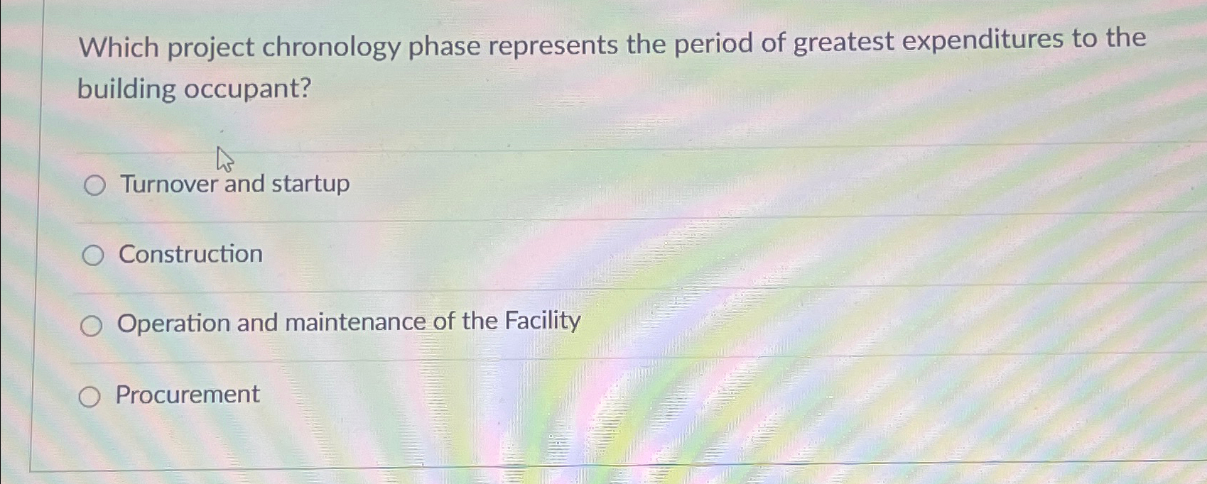 Solved Which project chronology phase represents the period | Chegg.com