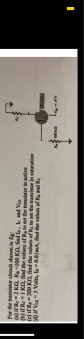 Solved For the transistor circuit shown in fig: (a) if | Chegg.com