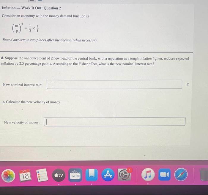 Solved Inflation - Work It Out: Question 2 Consider an | Chegg.com