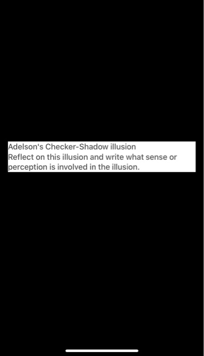 Solved Adelson's Checker-Shadow illusion Reflect on this | Chegg.com