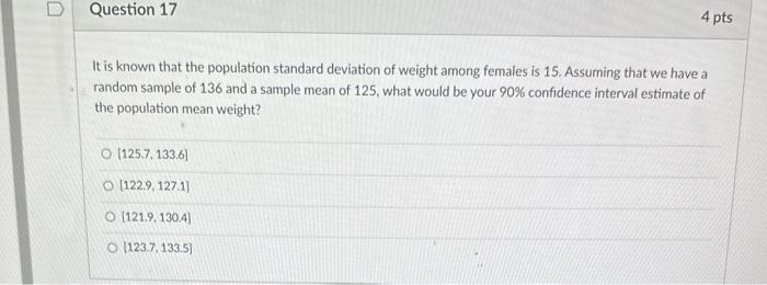 Solved It is known that the population standard deviation of | Chegg.com