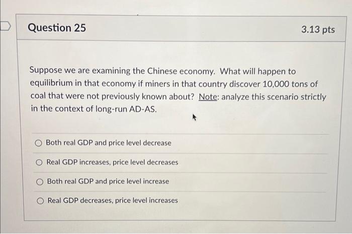 Solved Question 25 Suppose we are examining the Chinese | Chegg.com