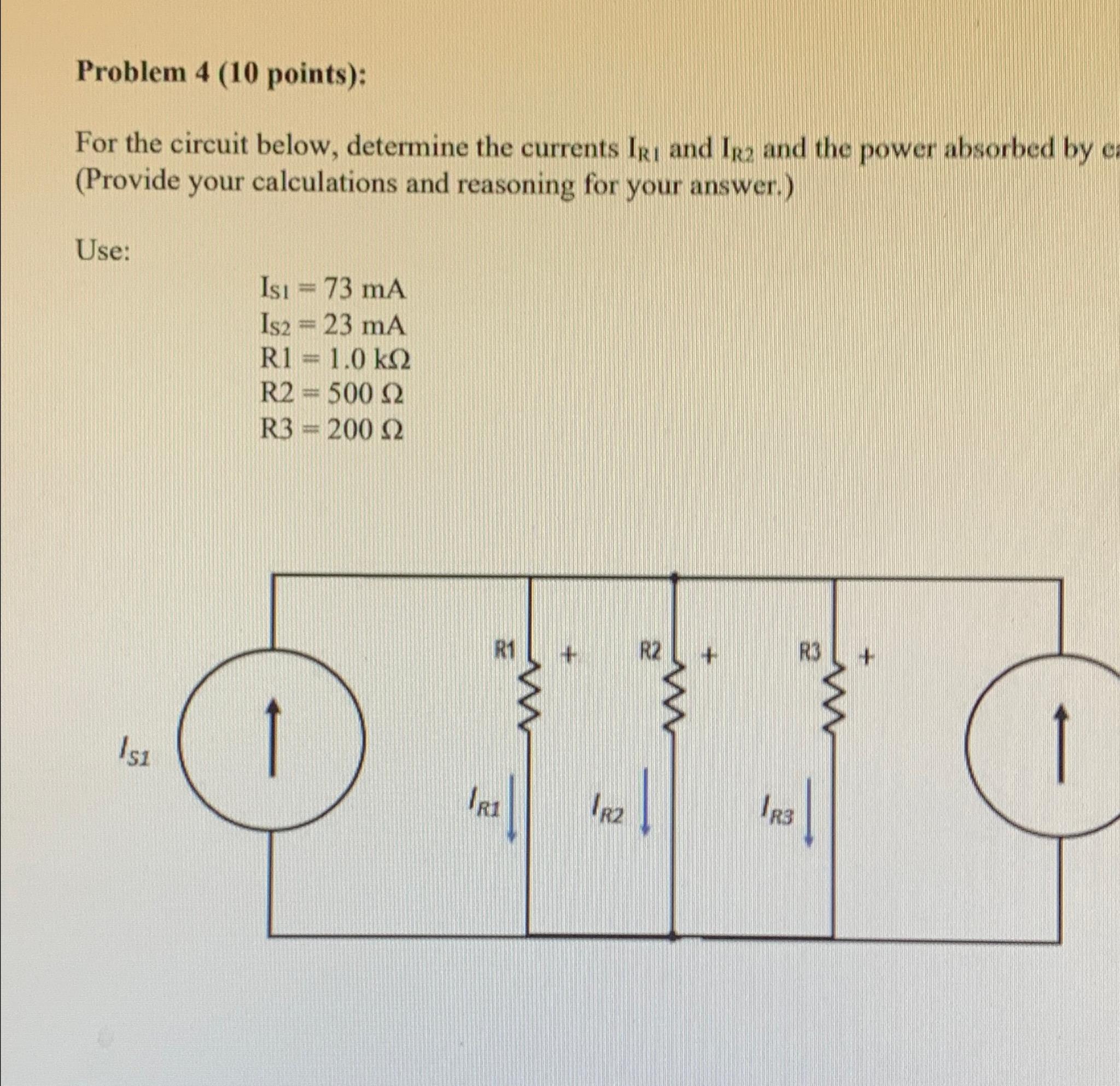Solved Problem 4 (10 points):\\nFor the circuit below, | Chegg.com