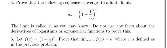 Solved 4. Prove that the following sequence converges to a | Chegg.com