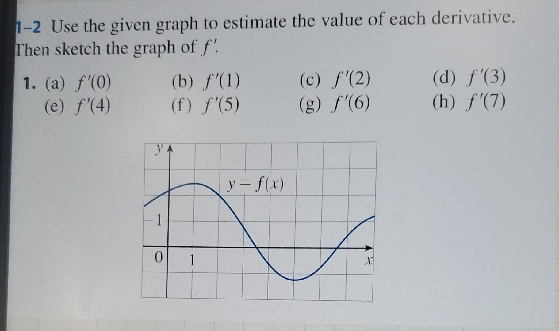 Solved 1-2 Use the given graph to estimate the value of each | Chegg.com
