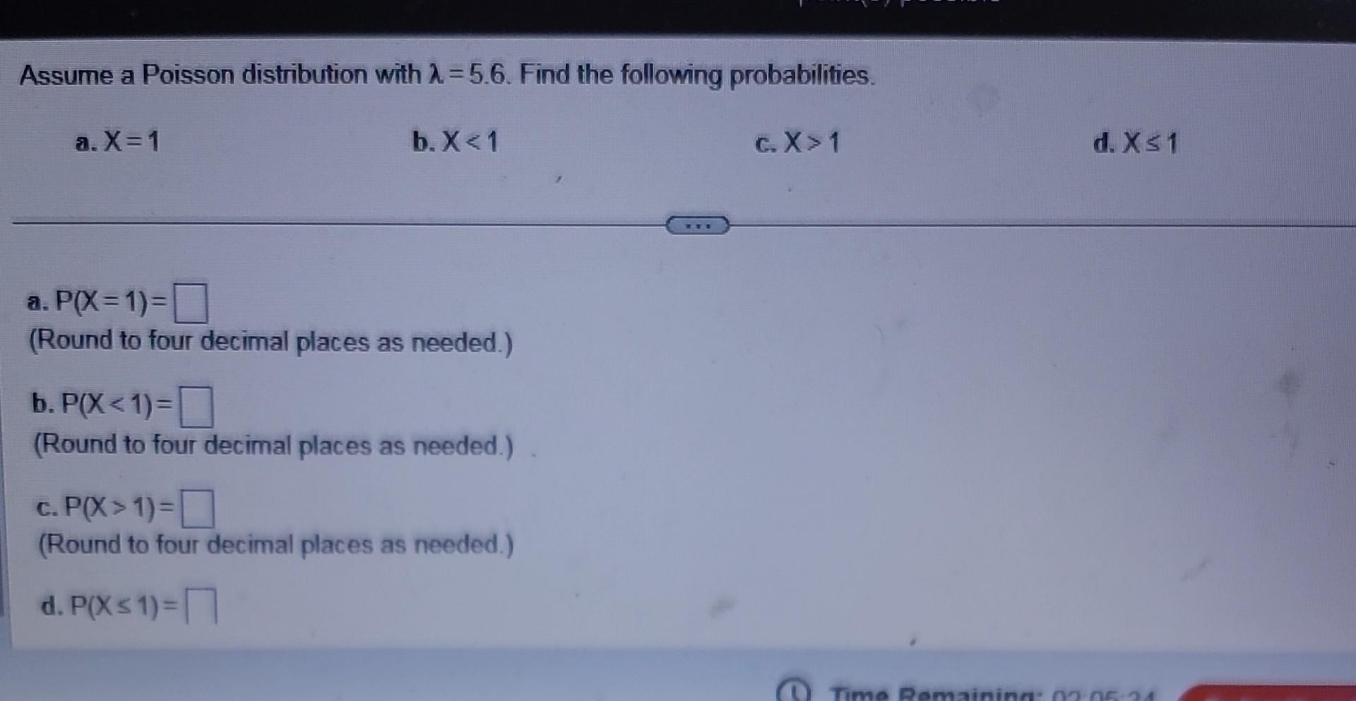 Solved Assume A Poisson Distribution. Find The Following | Chegg.com