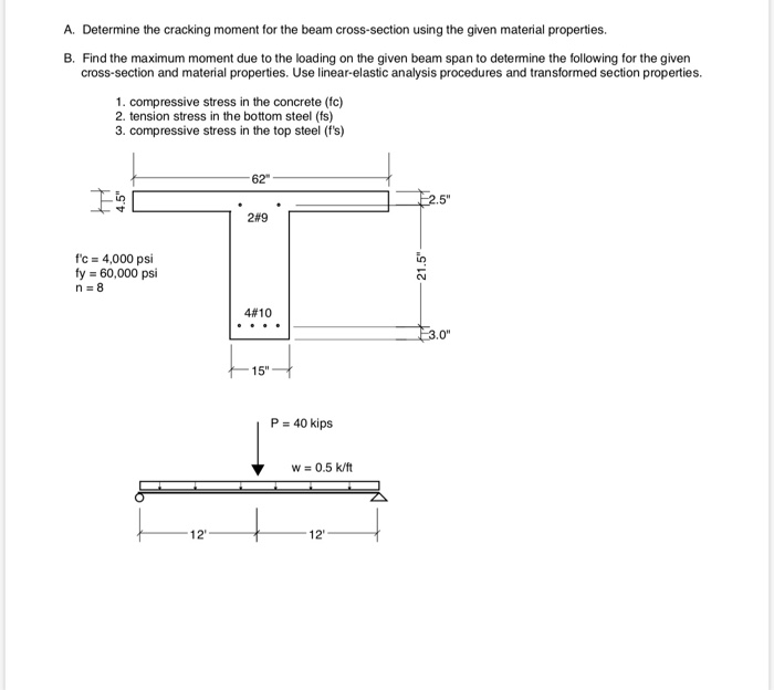 Solved A. Determine The Cracking Moment For The Beam | Chegg.com