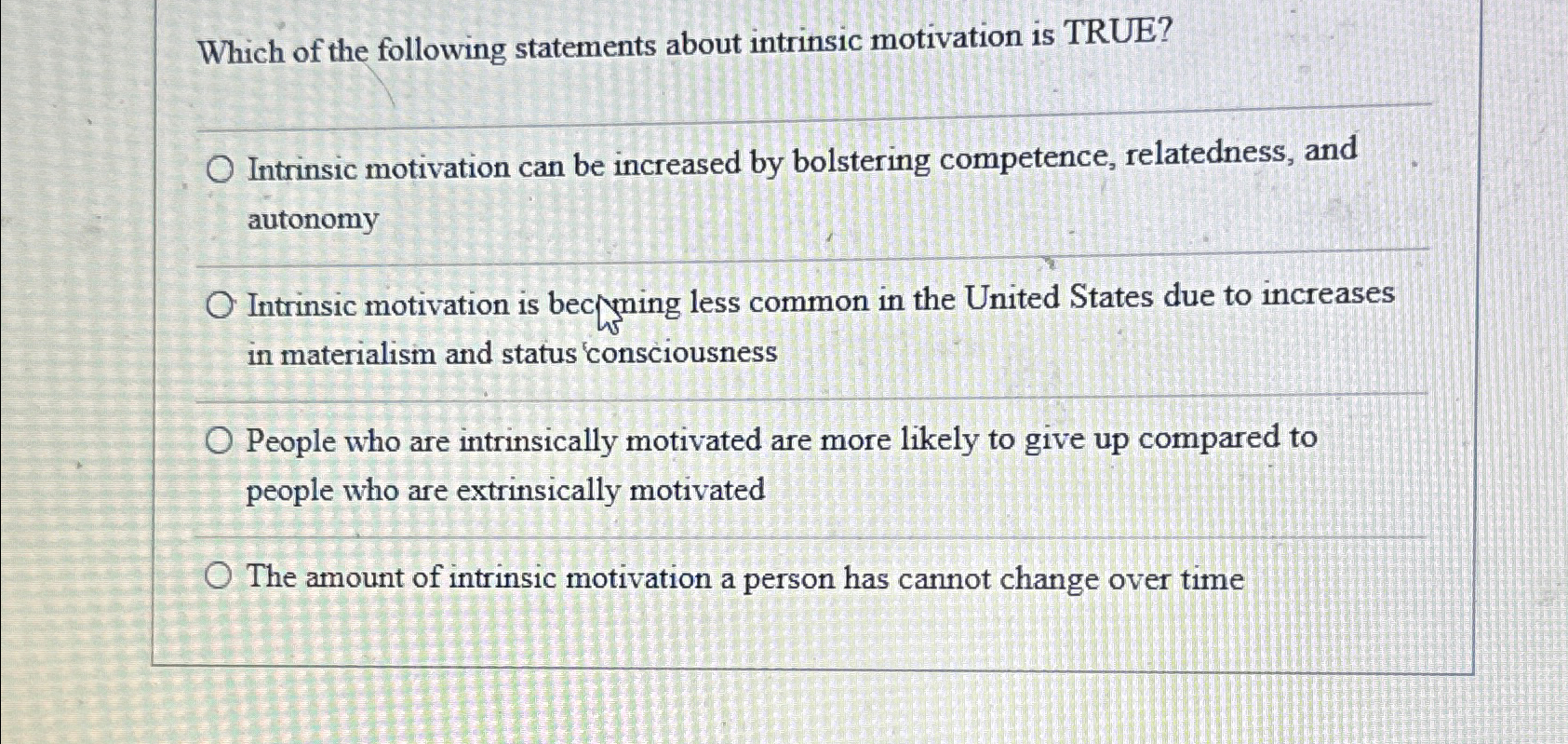Solved Which of the following statements about intrinsic | Chegg.com