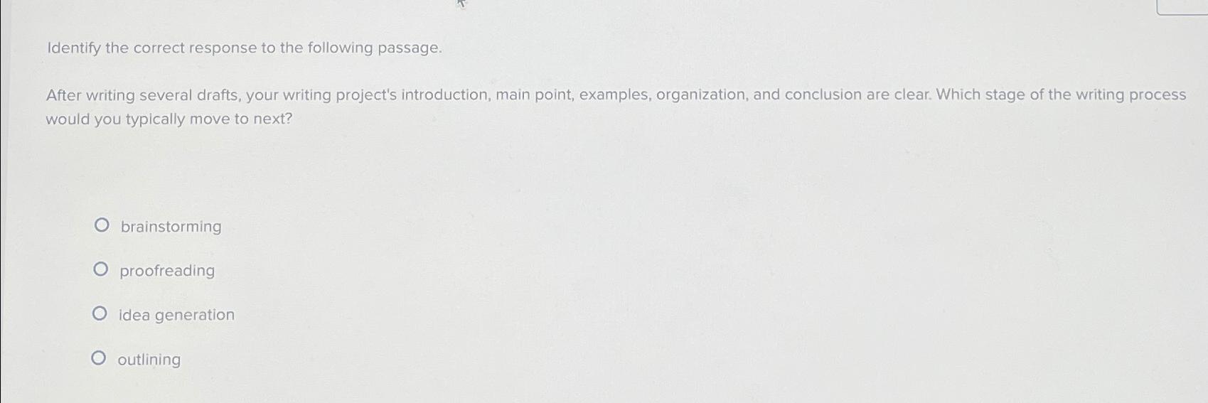 Solved Identify the correct response to the following | Chegg.com