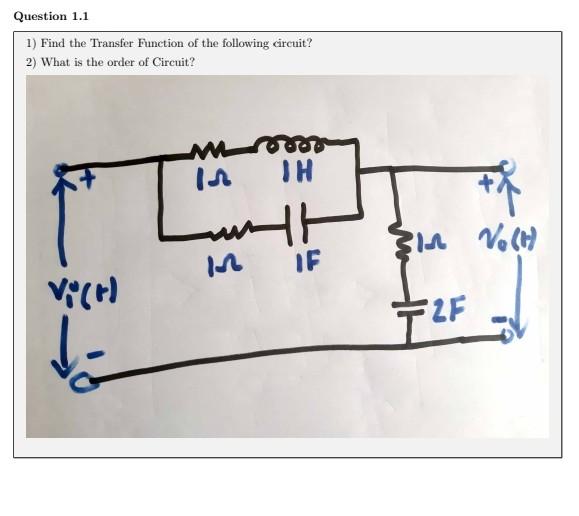 Solved 1) Find the Transfer Function of the following | Chegg.com