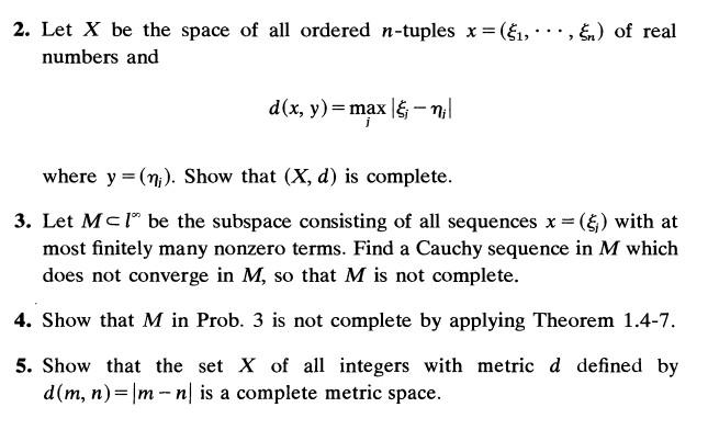 Solved 2. Let X be the space of all ordered n-tuples x = | Chegg.com