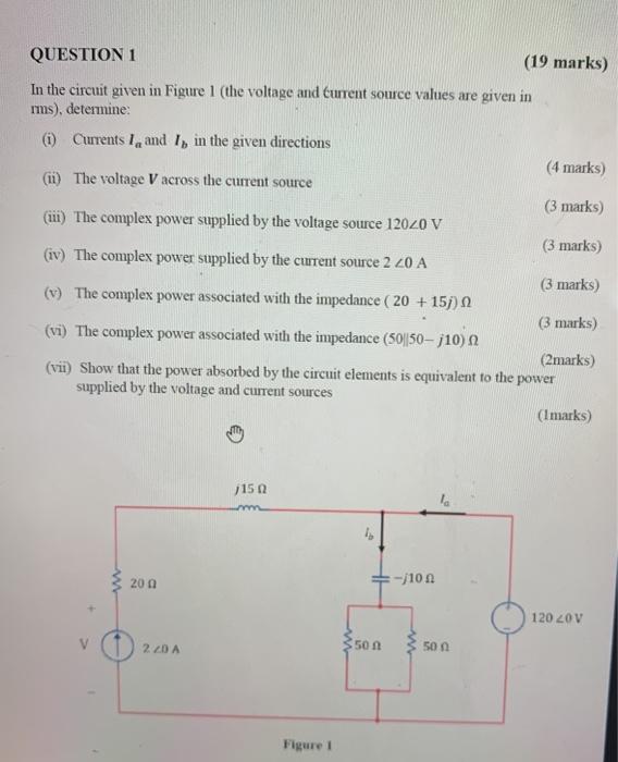 Solved QUESTION 1 (19 marks) In the circuit given in Figure | Chegg.com