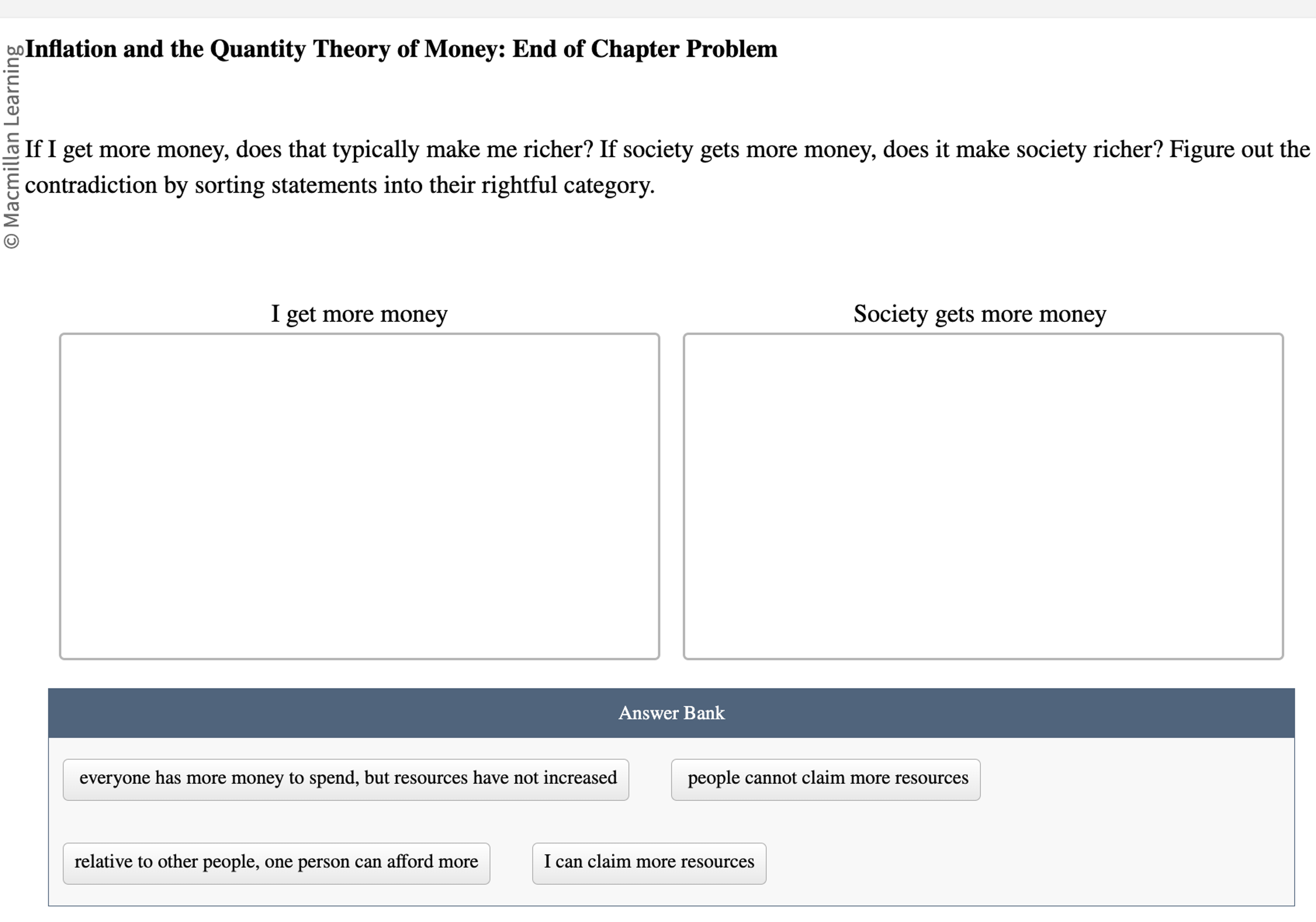 Solved boInflation and the Quantity Theory of Money: End of | Chegg.com