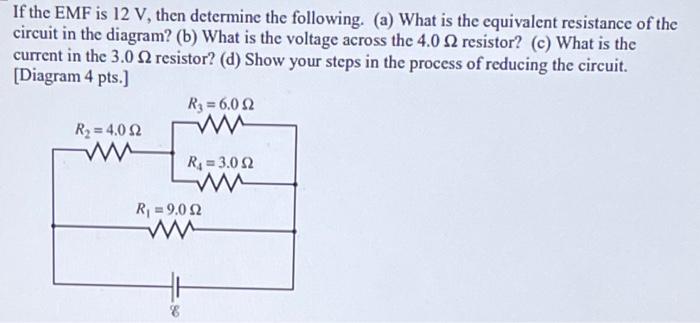 Solved If the EMF is 12 V, then determine the following. (a) | Chegg.com