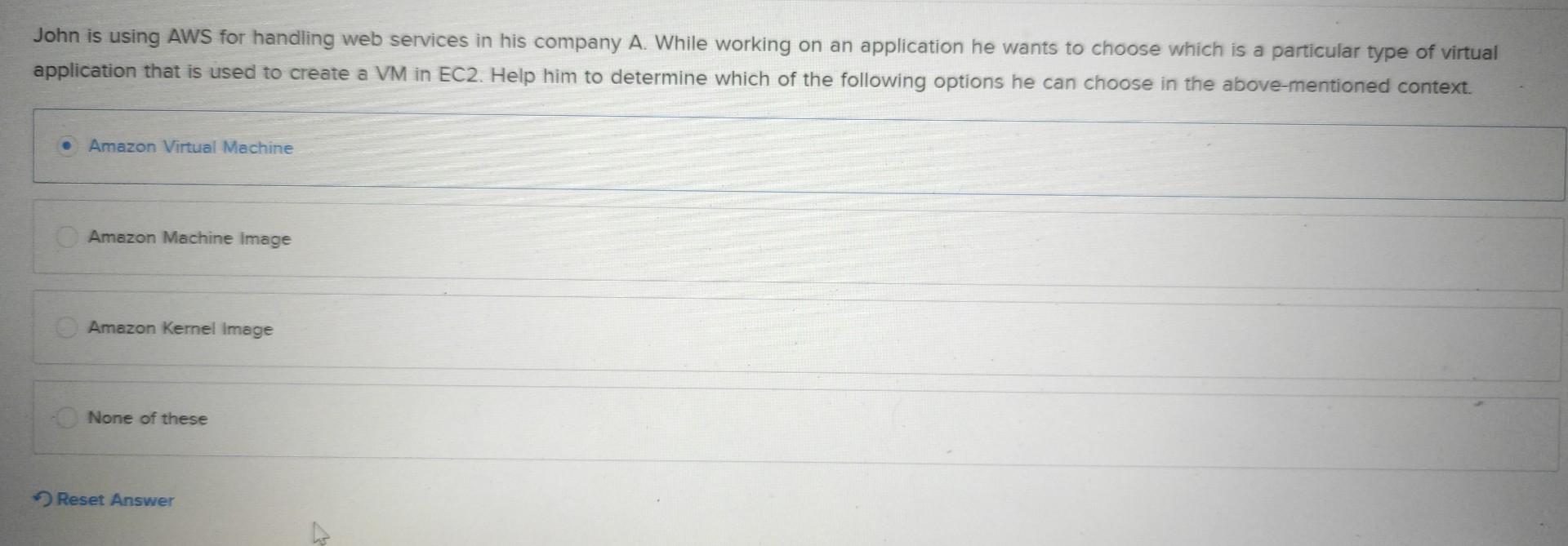 Solved John is using AWS for handling web services in his