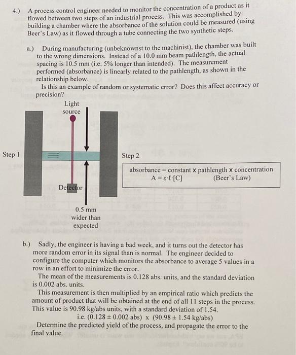 Solved 4.) A process control engineer needed to monitor the | Chegg.com