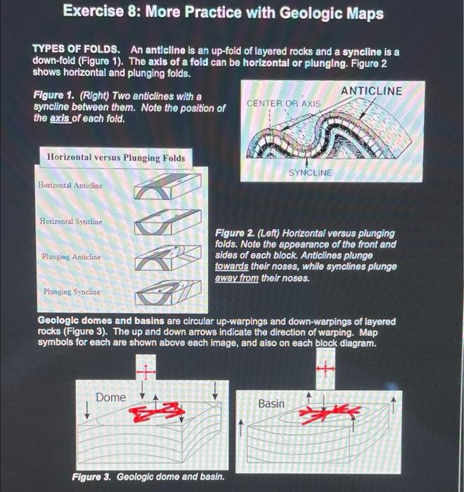 Solved Exercise 8: More Practice with Geologic Maps TYPES OF | Chegg.com