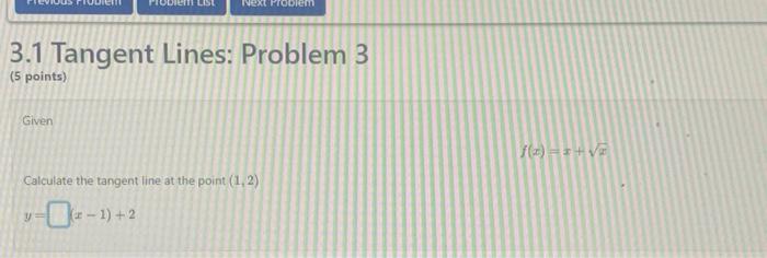 homework 5 tangent lines