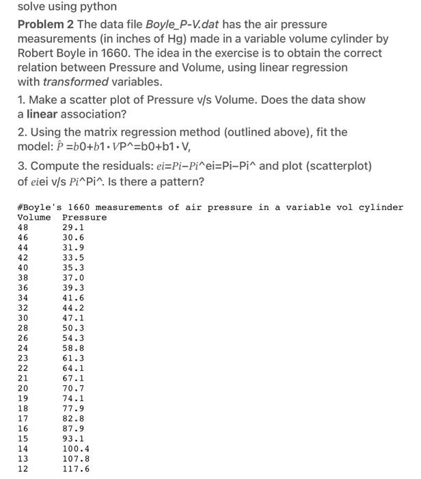 Solved make a scatter plot and then solve for 2 and 3 | Chegg.com