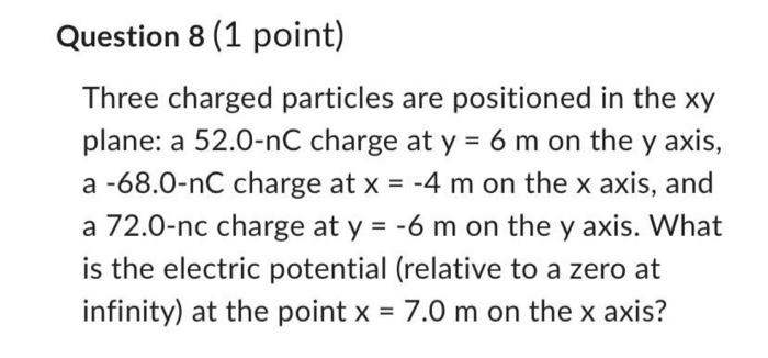 Solved Three Charged Particles Are Positioned In The Xy