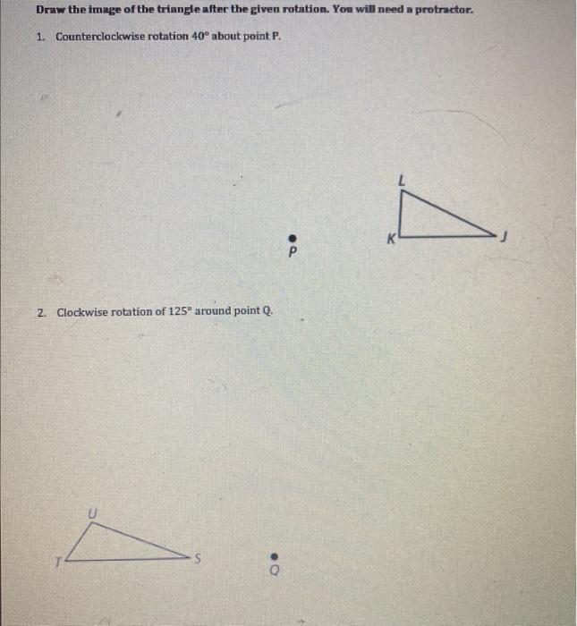 draw the image of the triangle after the given