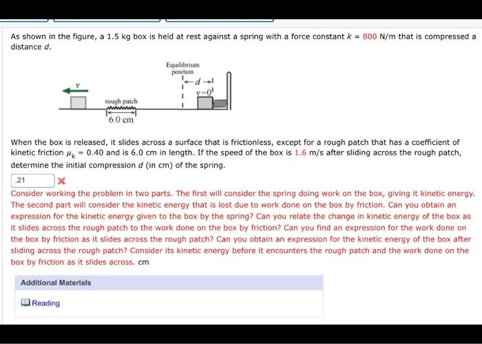 Solved As shown in the figure, a 1.5 kg box is held at rest | Chegg.com