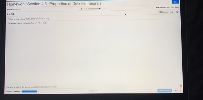 Solved Homework: Section 4.3 - Properties of Definite | Chegg.com