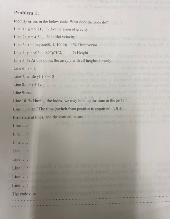 Solved Problem 1: Identify errors in the below code. What | Chegg.com