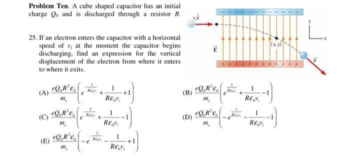 Solved Problem Ten. A cube shaped capacitor has an initial | Chegg.com