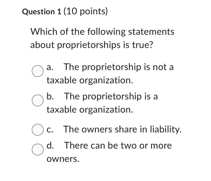 Solved question 1 (10 points) Which of the following | Chegg.com