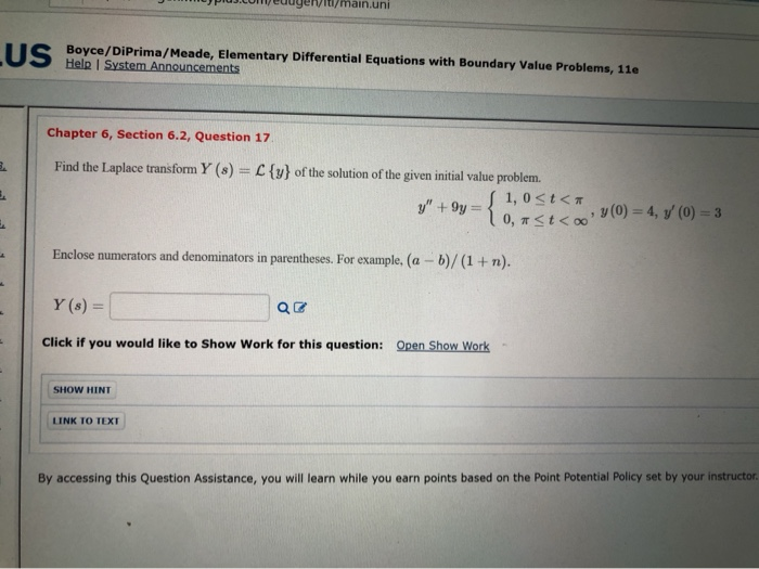 Solved J E Pu Cueuuyen Lt Main Uni Us U S Boyce Diprima M Chegg Com