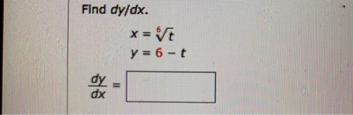 Solved Find dy/dx. | Chegg.com